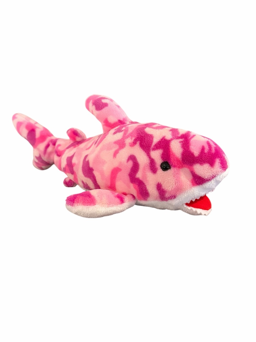 Fiesta Pink Camo Shark Plush Stuffed Animal 13” Cute Kawaii Decor Toy